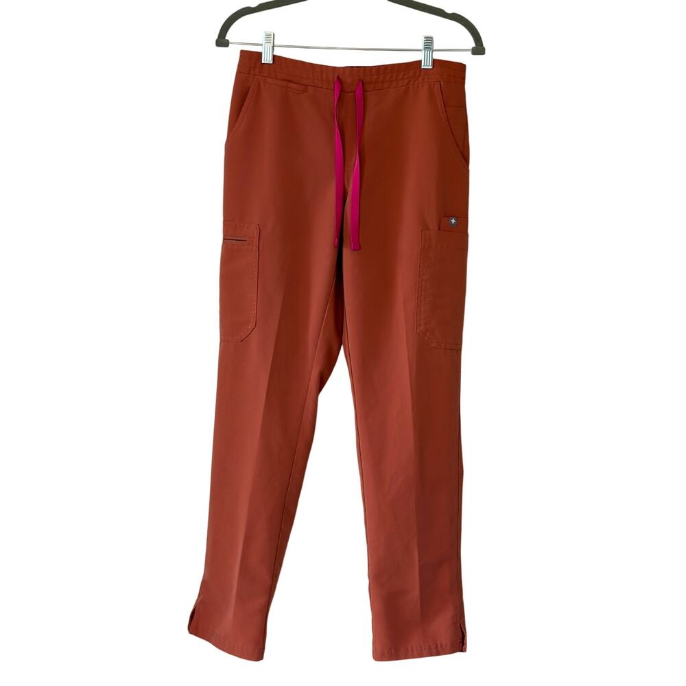 NWOT FIGS Yola Skinny Scrub Pants small coral orange cargp